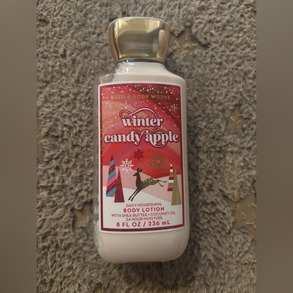 Bath & Body Works Red and White Winter Candy Apple Moisturizer